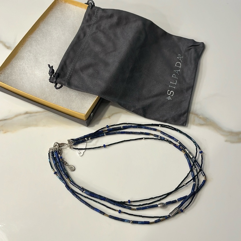 Silpada lapis sterling silver and brass necklace